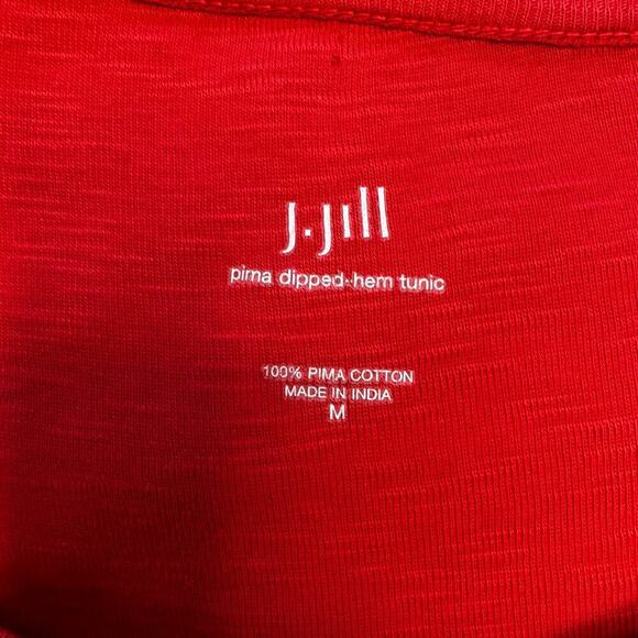 J. Jill Pima Dipped Hem Tunic in Orange/red Women's Sz M 100% Pima Cotton Knit - Picture 5 of 11